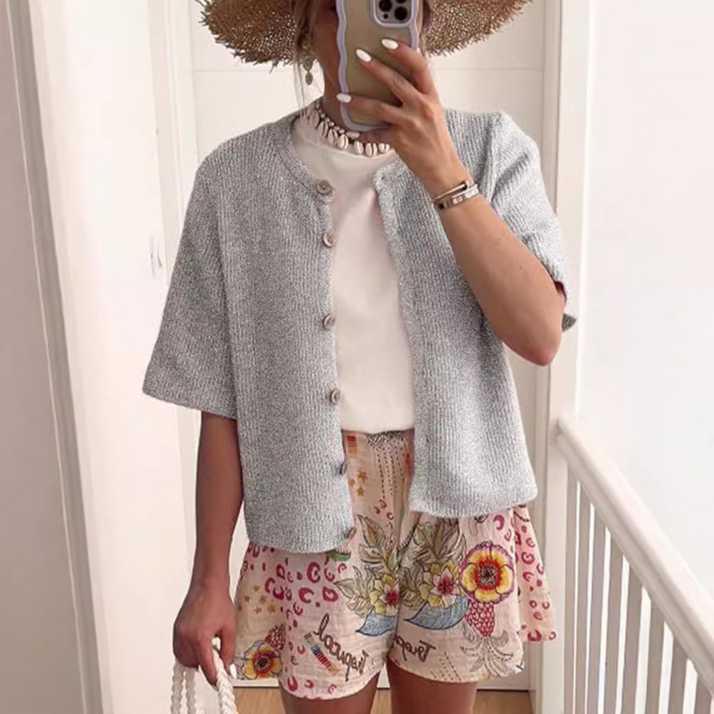 ALMA™ – Casual Summer Lightweight Short Sleeve Cardigan – saria&ashley